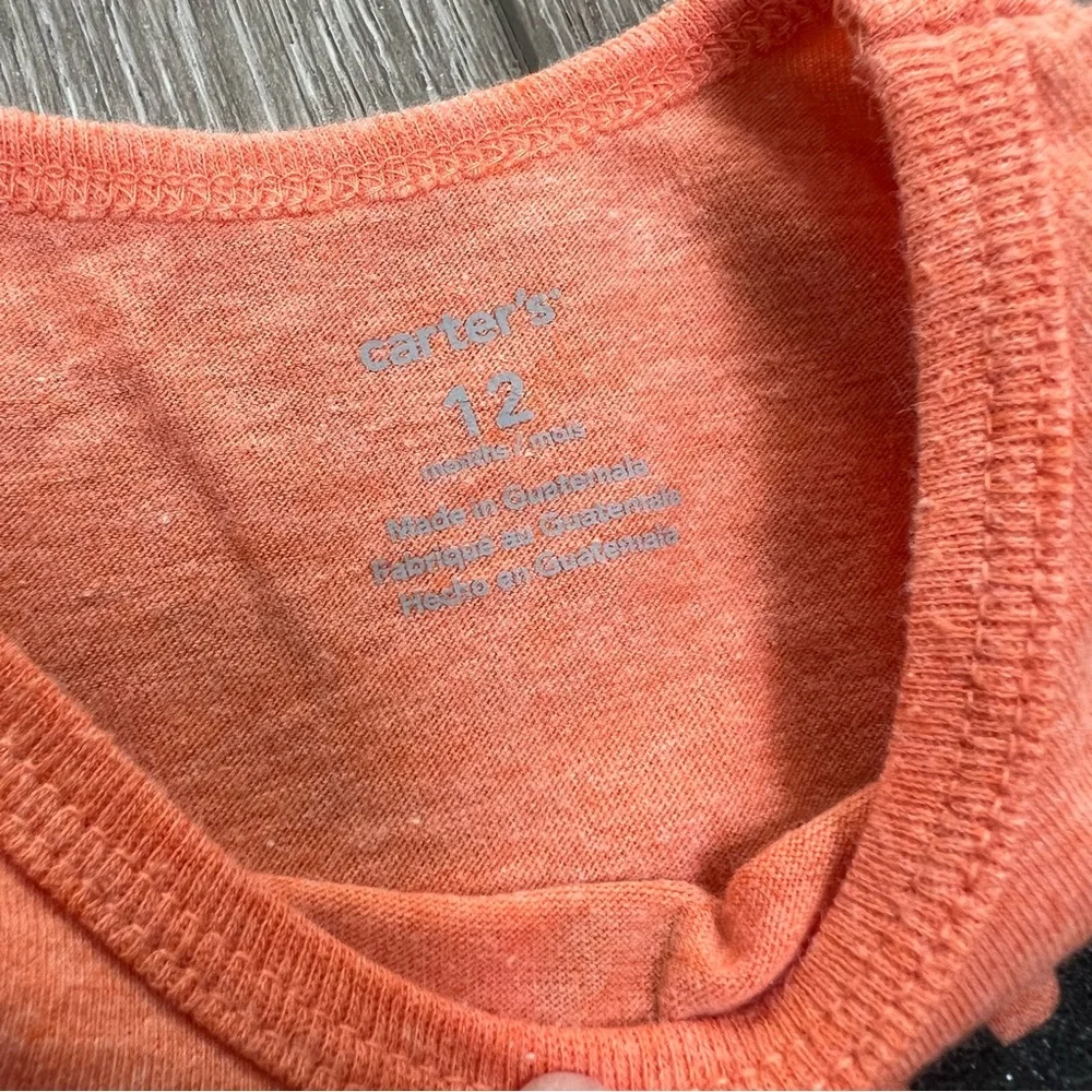 CARTERS HALLOWEEN LONG SLEEVE SHIRT ORANGE 12MO